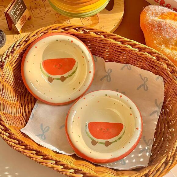 Adorable Cute Fruit Ceramic Dip Bowls – Sauce, Condiments Plates set of 4 - Picture 5 of 6